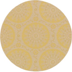 Unique Loom 6' x 6' Outdoor Botanical Round...