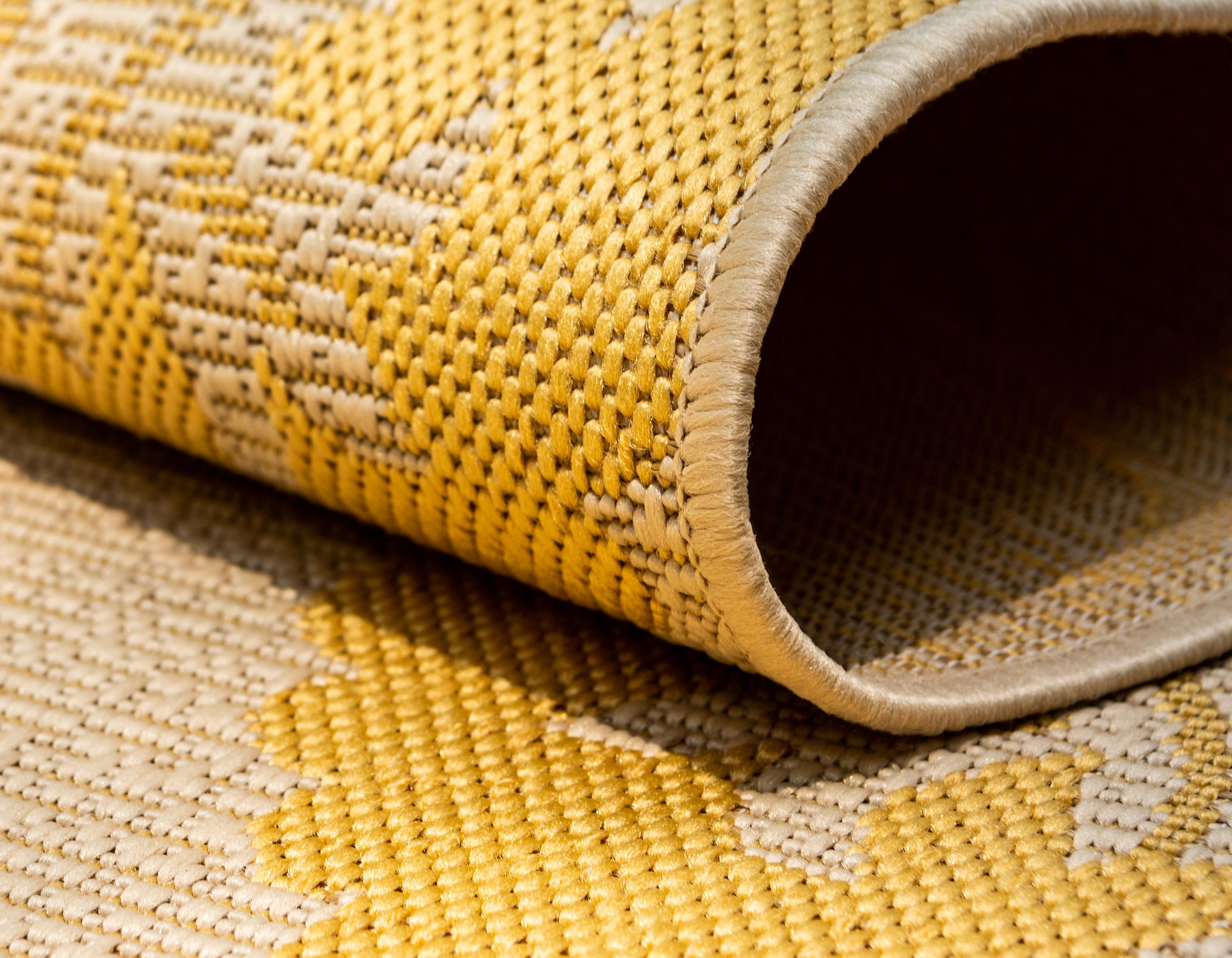 Yellow 6' x 9' Outdoor Botanical Rug Area Rugs eSaleRugs