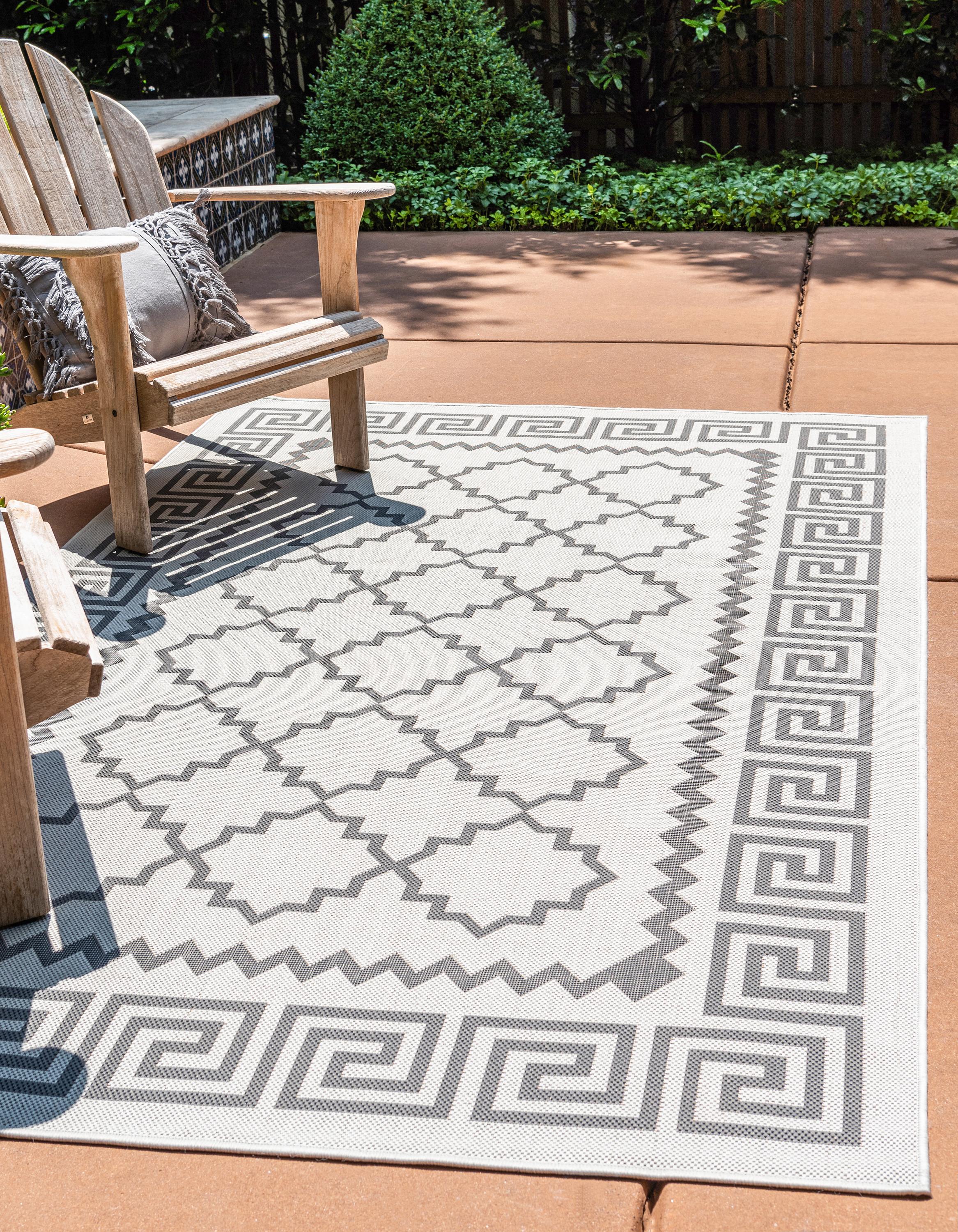 Gray 7' x 10' Outdoor Trellis Rug eSaleRugs
