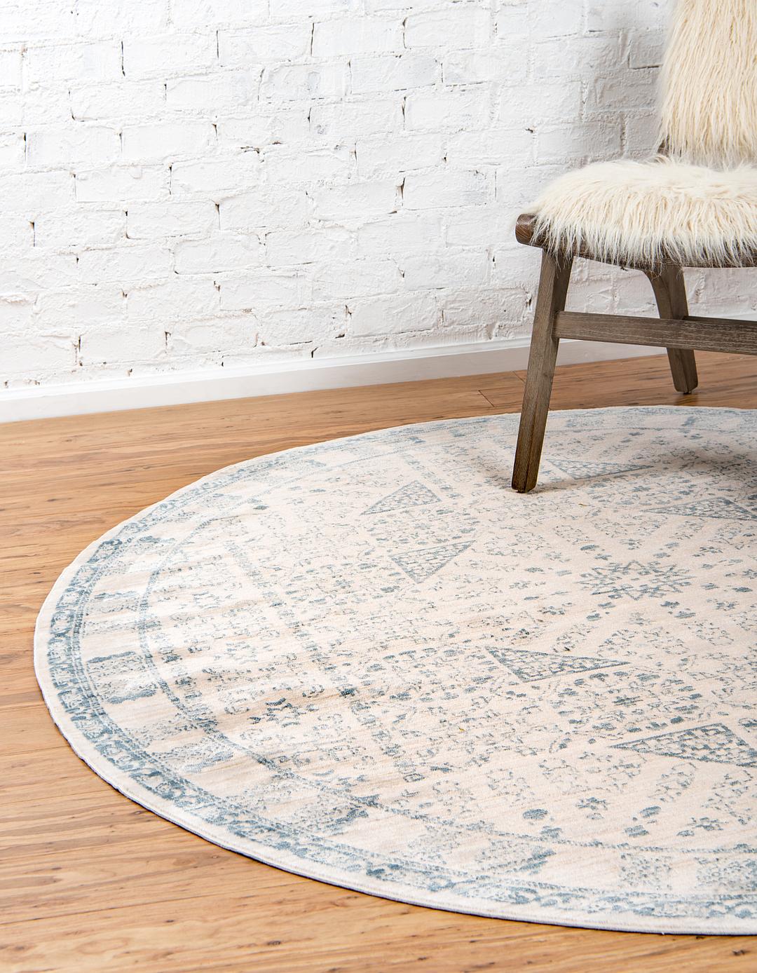 Beige 6' x 6' Restoration Round Rug Area Rugs eSaleRugs