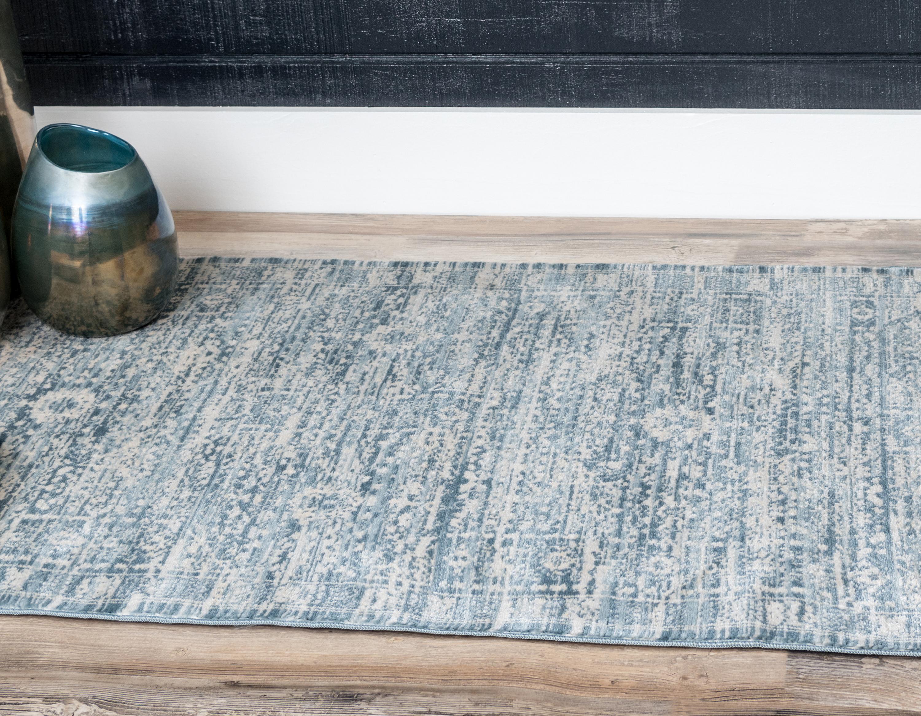 Blue 2' 7 x 6' Restoration Runner Rug Area Rugs eSaleRugs