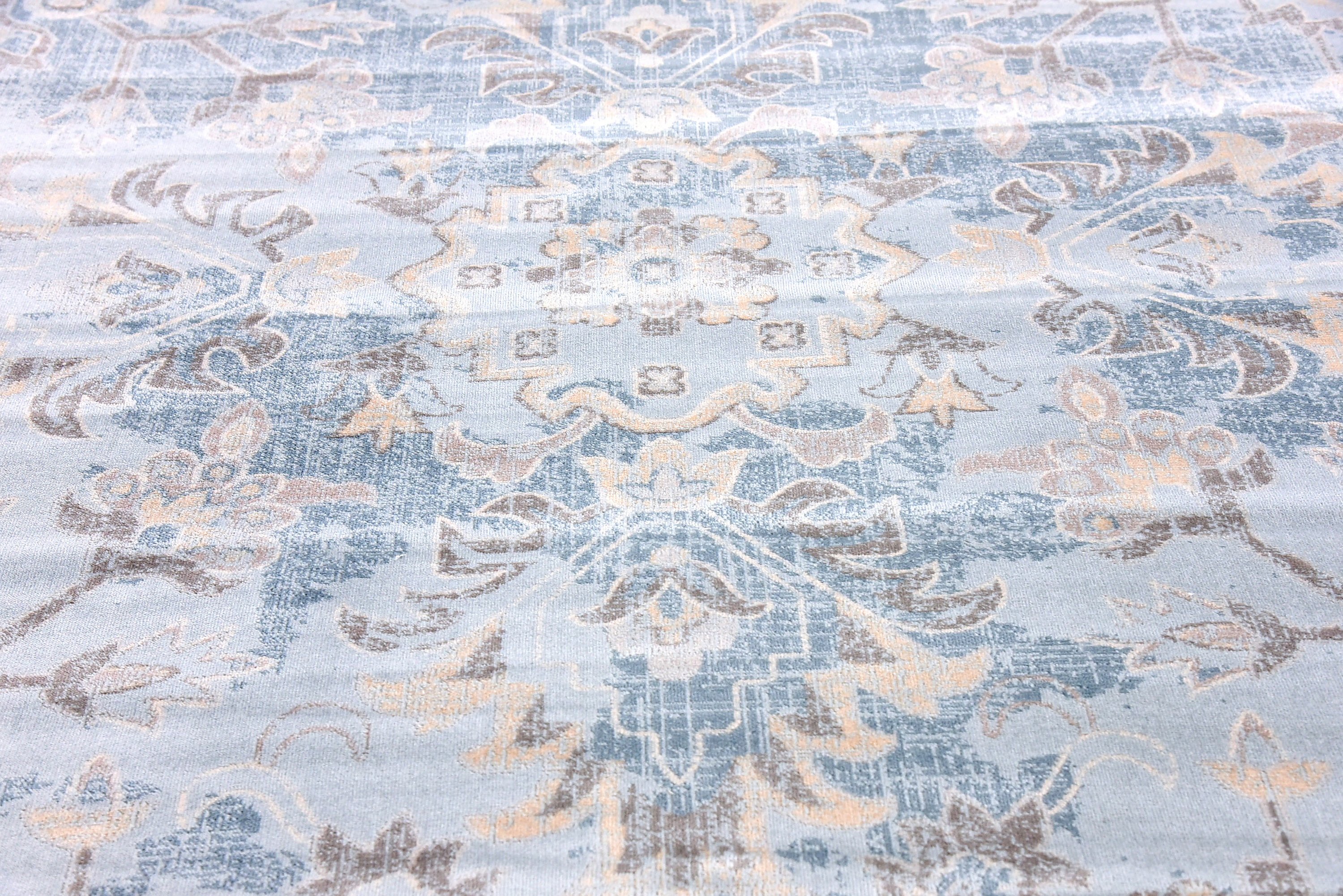 Light Blue 8' x 8' Restoration Square Rug Area Rugs eSaleRugs
