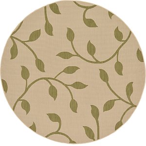 Unique Loom 6' x 6' Outdoor Botanical Round...