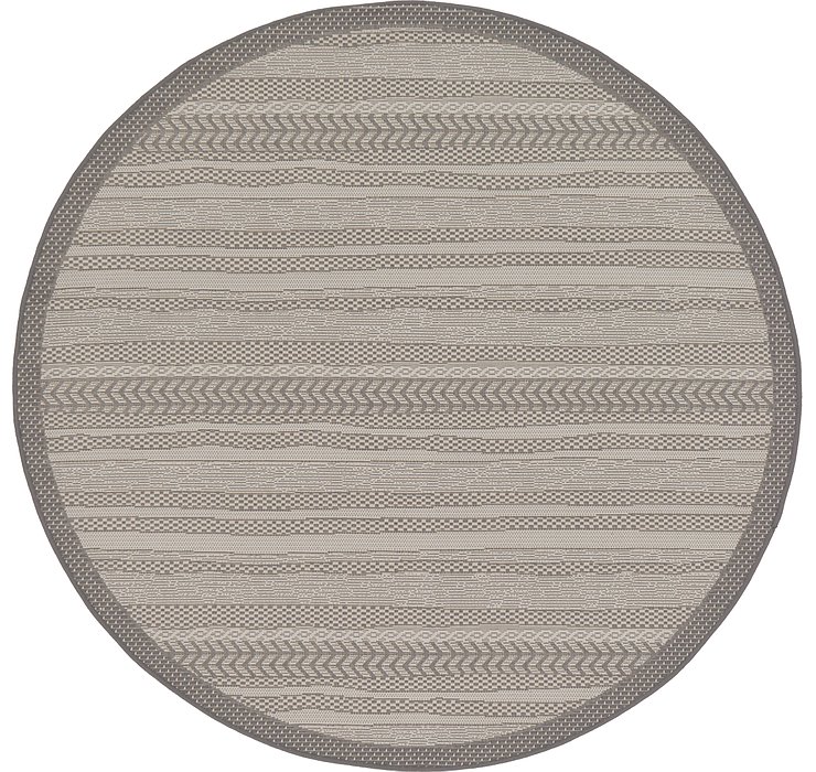6' x 6' Outdoor Border Round Rug