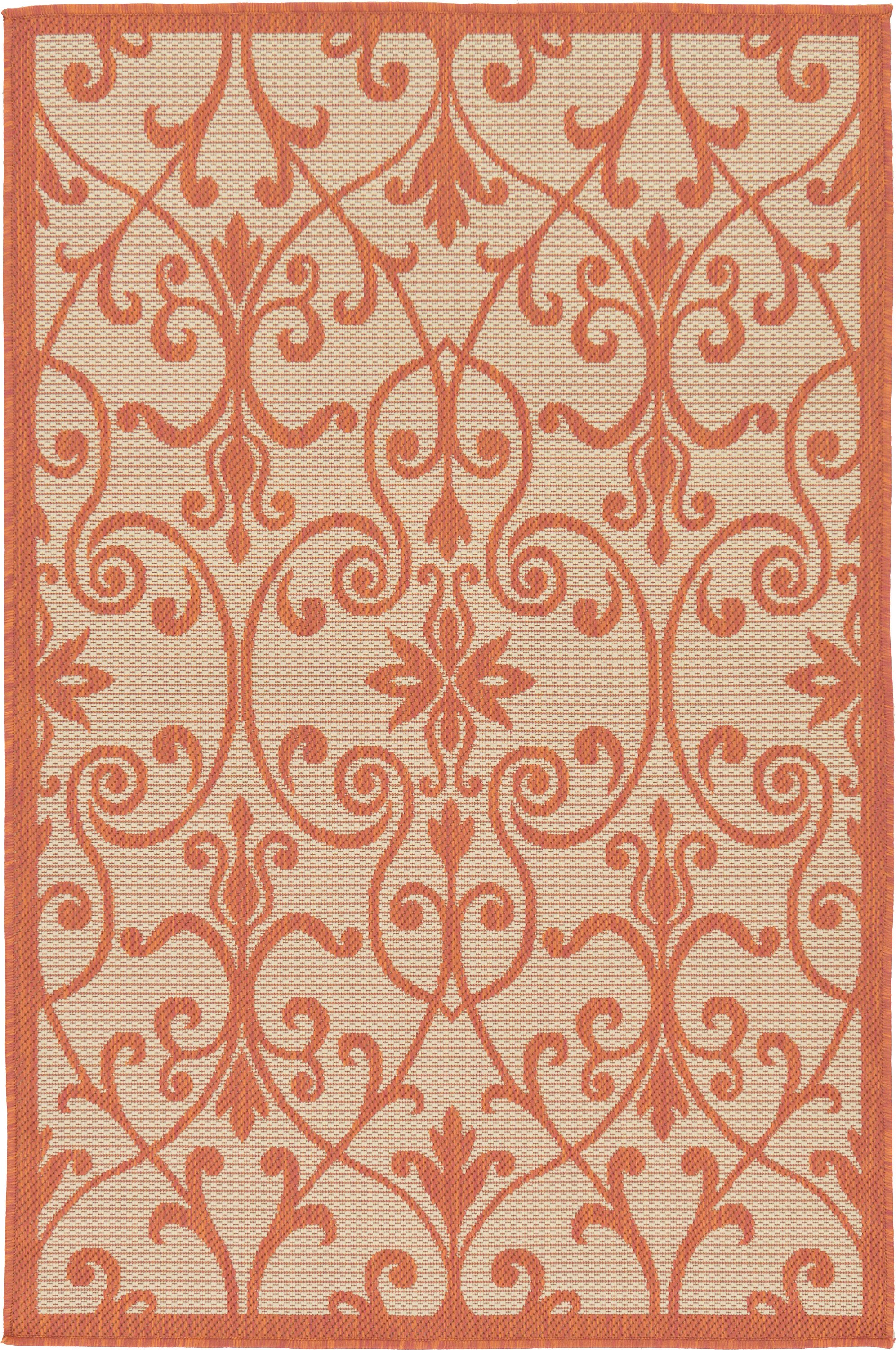 Beige 3' 3 x 5' Outdoor Botanical Rug Area Rugs