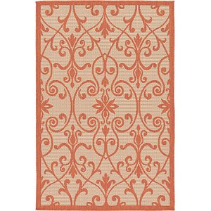 Unique Loom 3' 3 x 5' Outdoor Botanical Rug