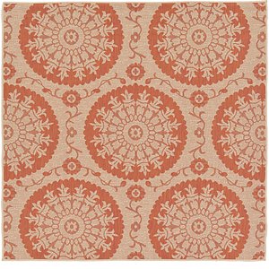Unique Loom 6' x 6' Outdoor Botanical Squar...