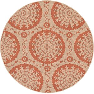 Unique Loom 6' x 6' Outdoor Botanical Round...