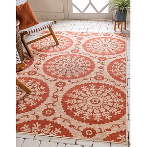 Unique Loom 5' 3 x 8' Outdoor Botanical Rug