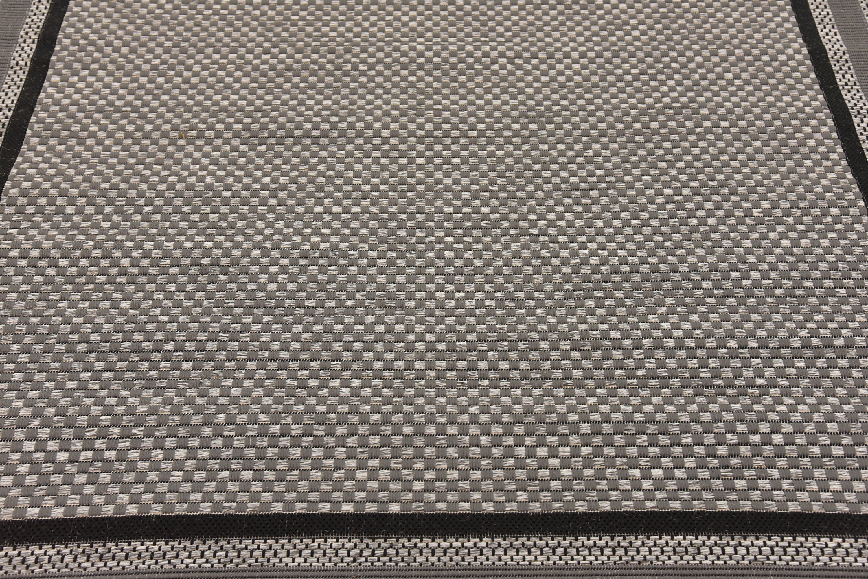 Gray 6' x 6' Outdoor Border Square Rug Area Rugs eSaleRugs