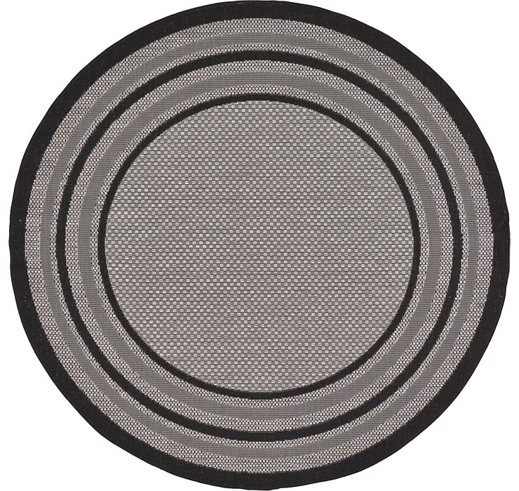 6' x 6' Outdoor Border Round Rug