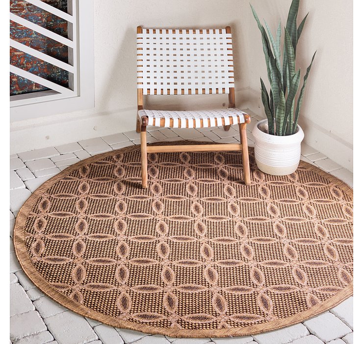 6' x 6' Outdoor Lattice Round Rug