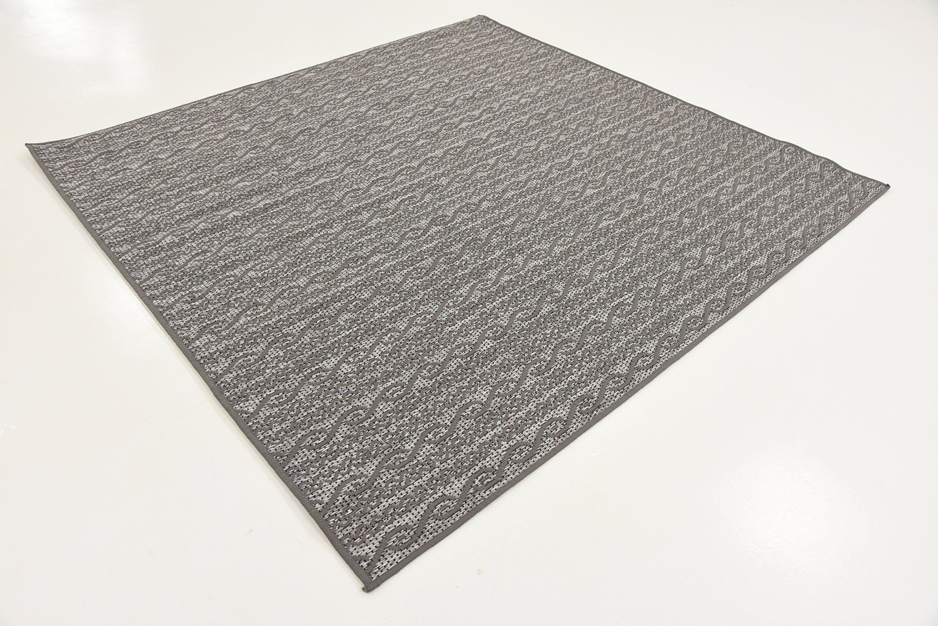Gray 6' x 6' Outdoor Modern Square Rug Area Rugs eSaleRugs