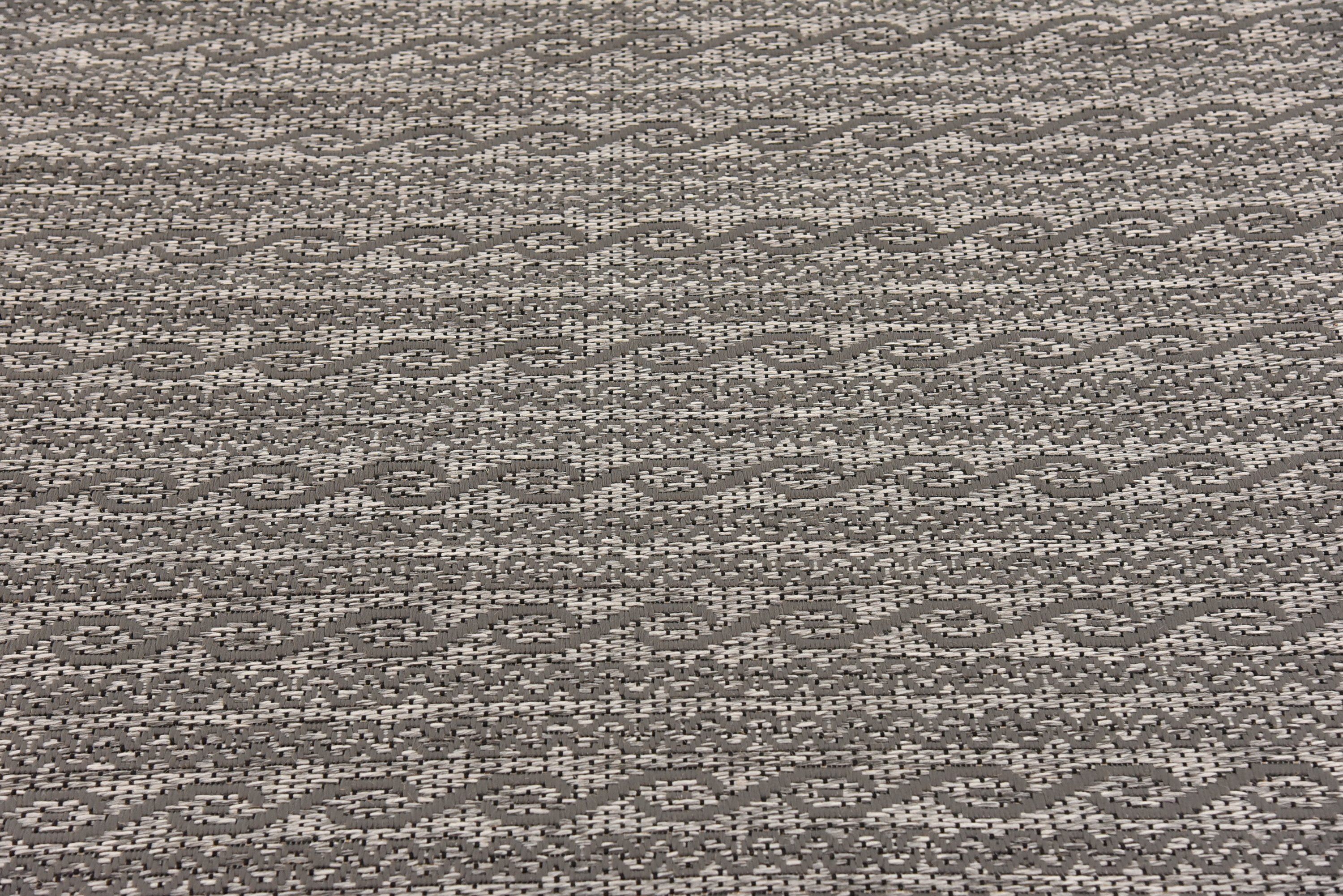 Gray 6' x 6' Outdoor Modern Square Rug Area Rugs eSaleRugs