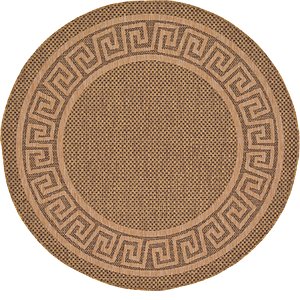 Unique Loom 6' x 6' Outdoor Border Round Rug