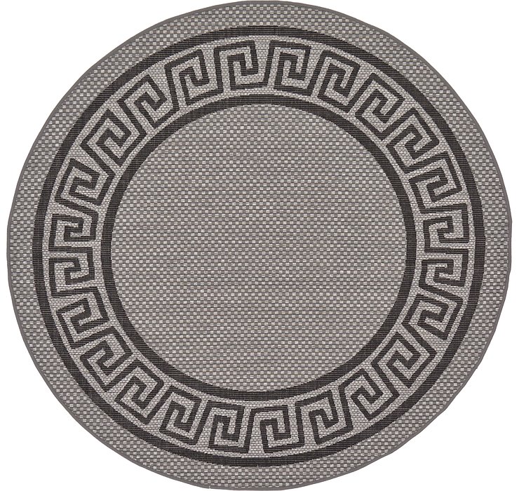 6' x 6' Outdoor Border Round Rug