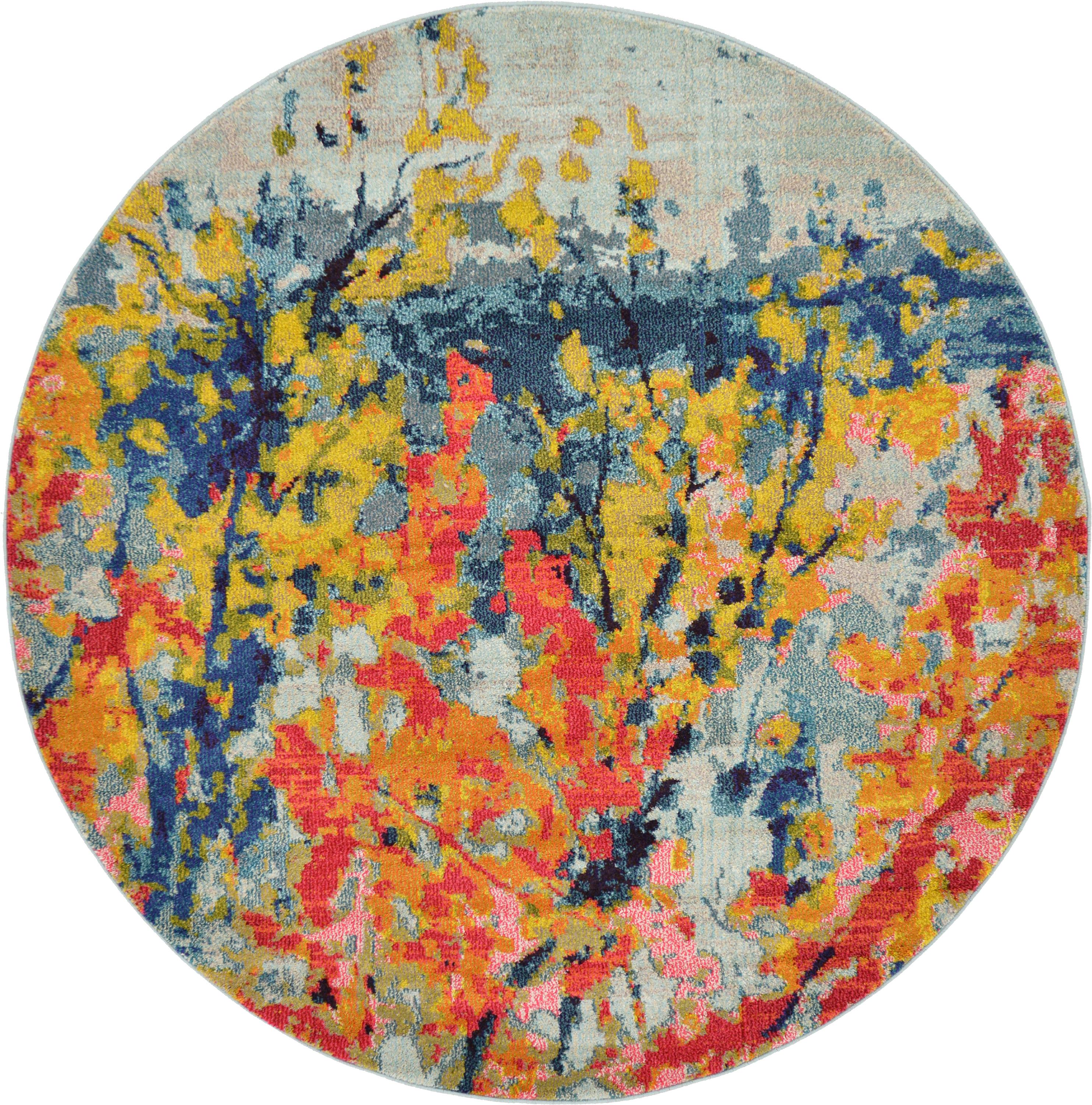 Light Blue 6' x 6' Casablanca Round Rug eSaleRugs