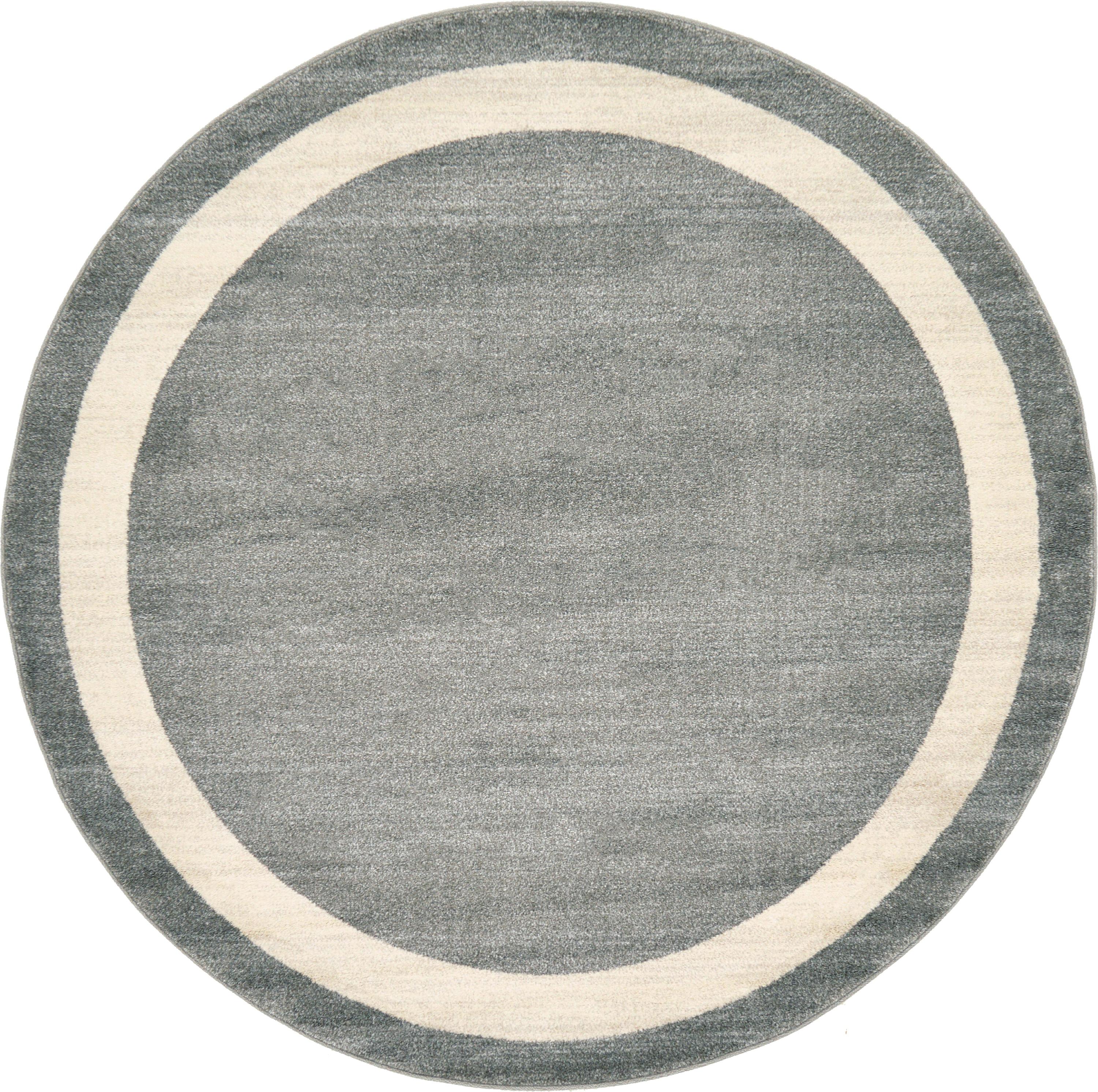 Gray 6' x 6' Loft Round Rug iRugs UK