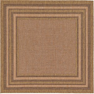 Unique Loom 6' x 6' Outdoor Border Square Rug