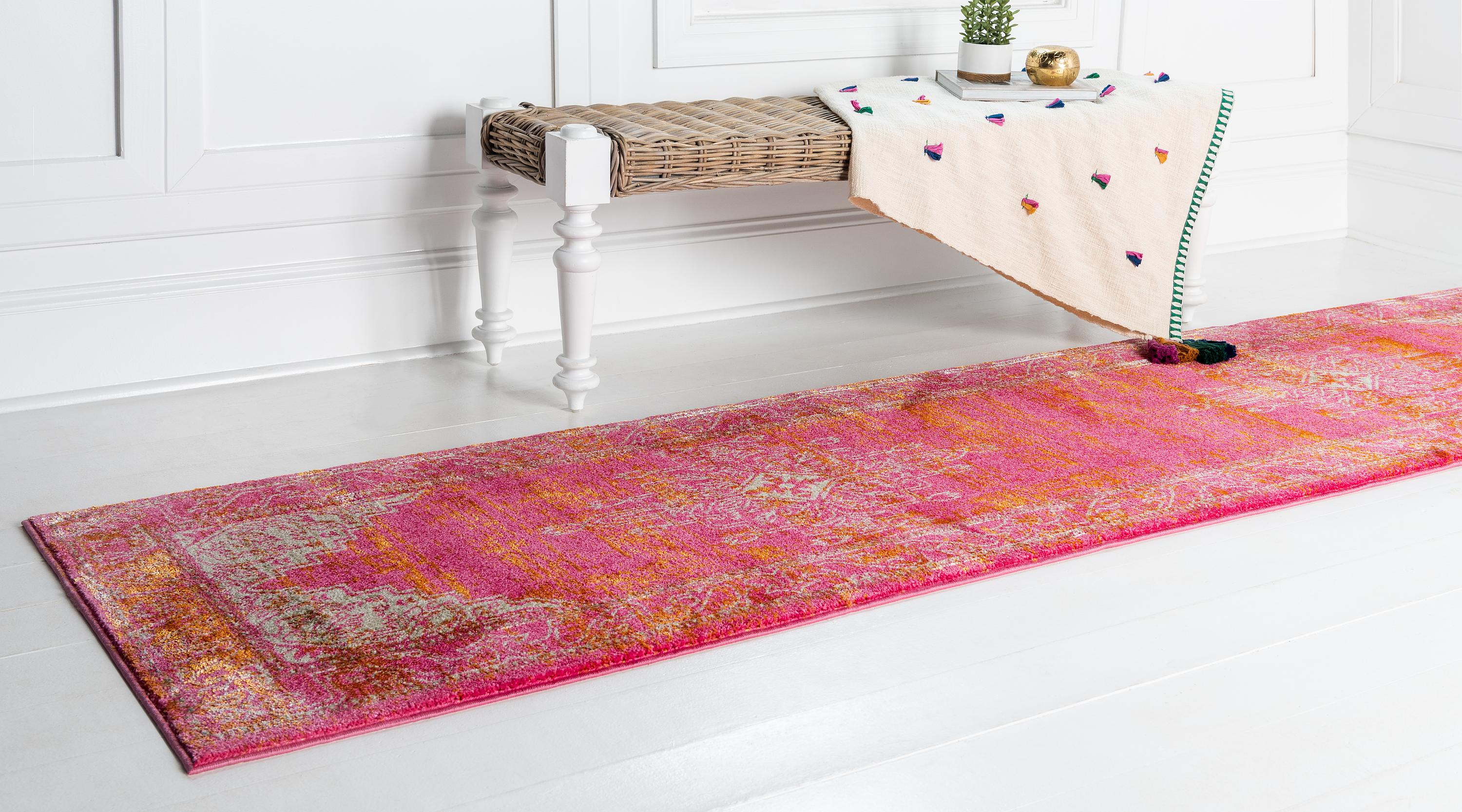 Pink 2' 7 x 10' Aria Runner Rug Area Rugs eSaleRugs