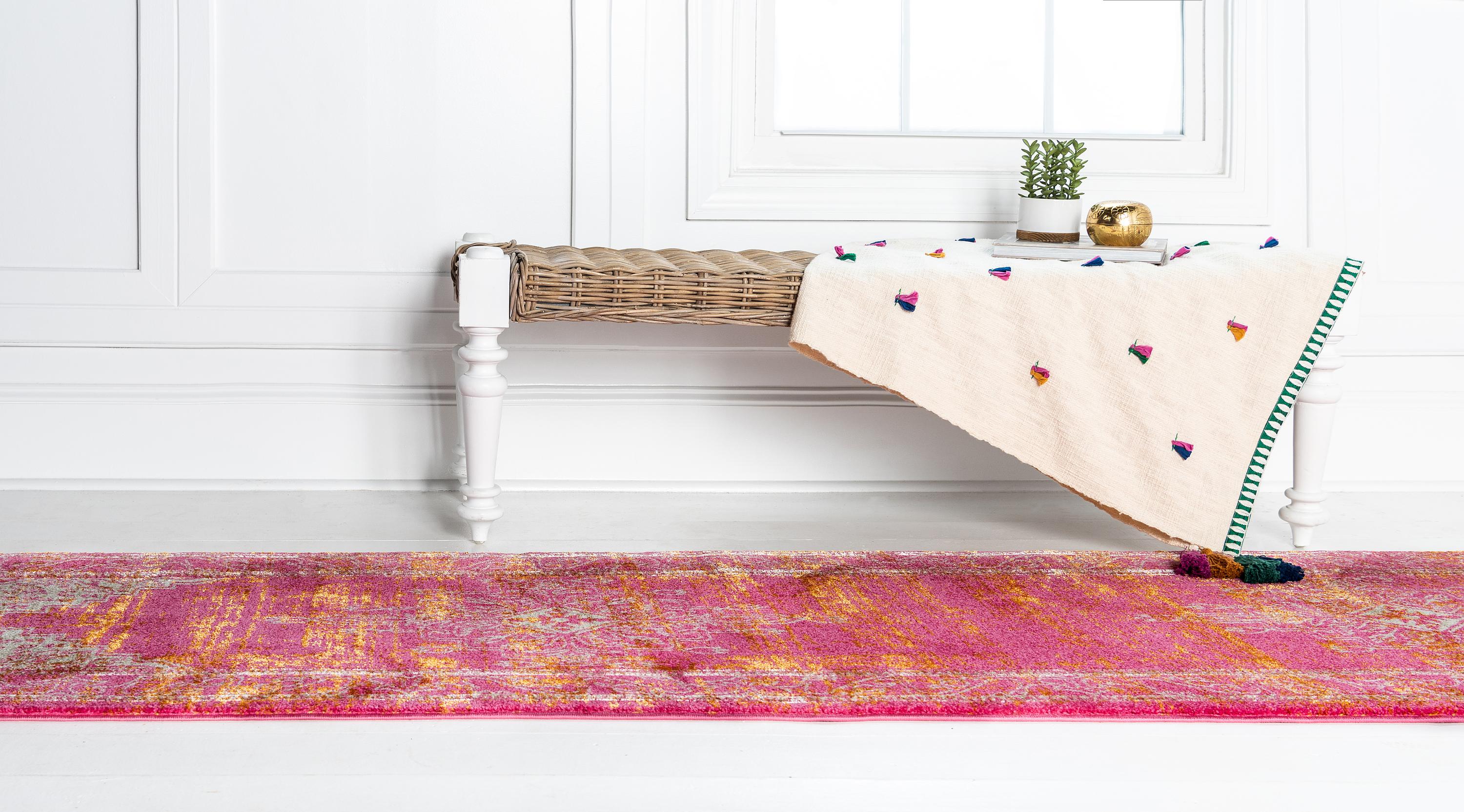 Pink 2' 7 x 10' Aria Runner Rug Area Rugs eSaleRugs