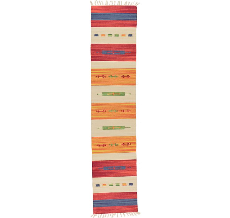 2' x 9' 2 Kilim Dhurrie Runner Rug