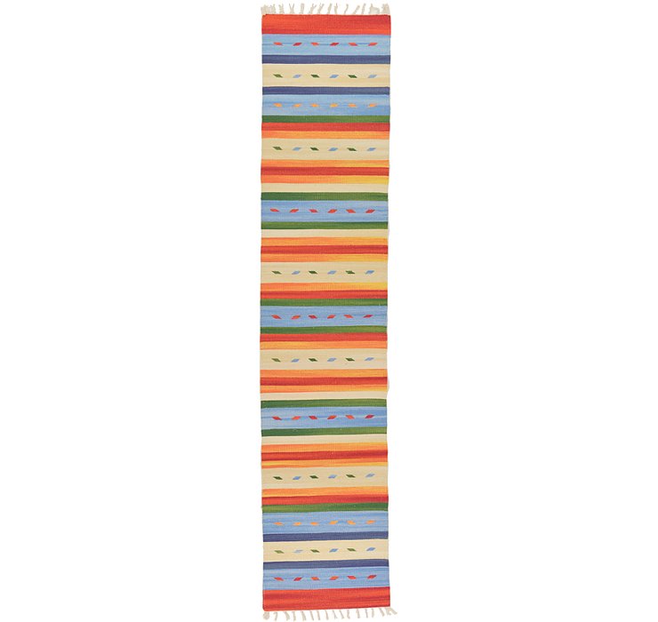 2' x 9' 2 Kilim Dhurrie Runner Rug