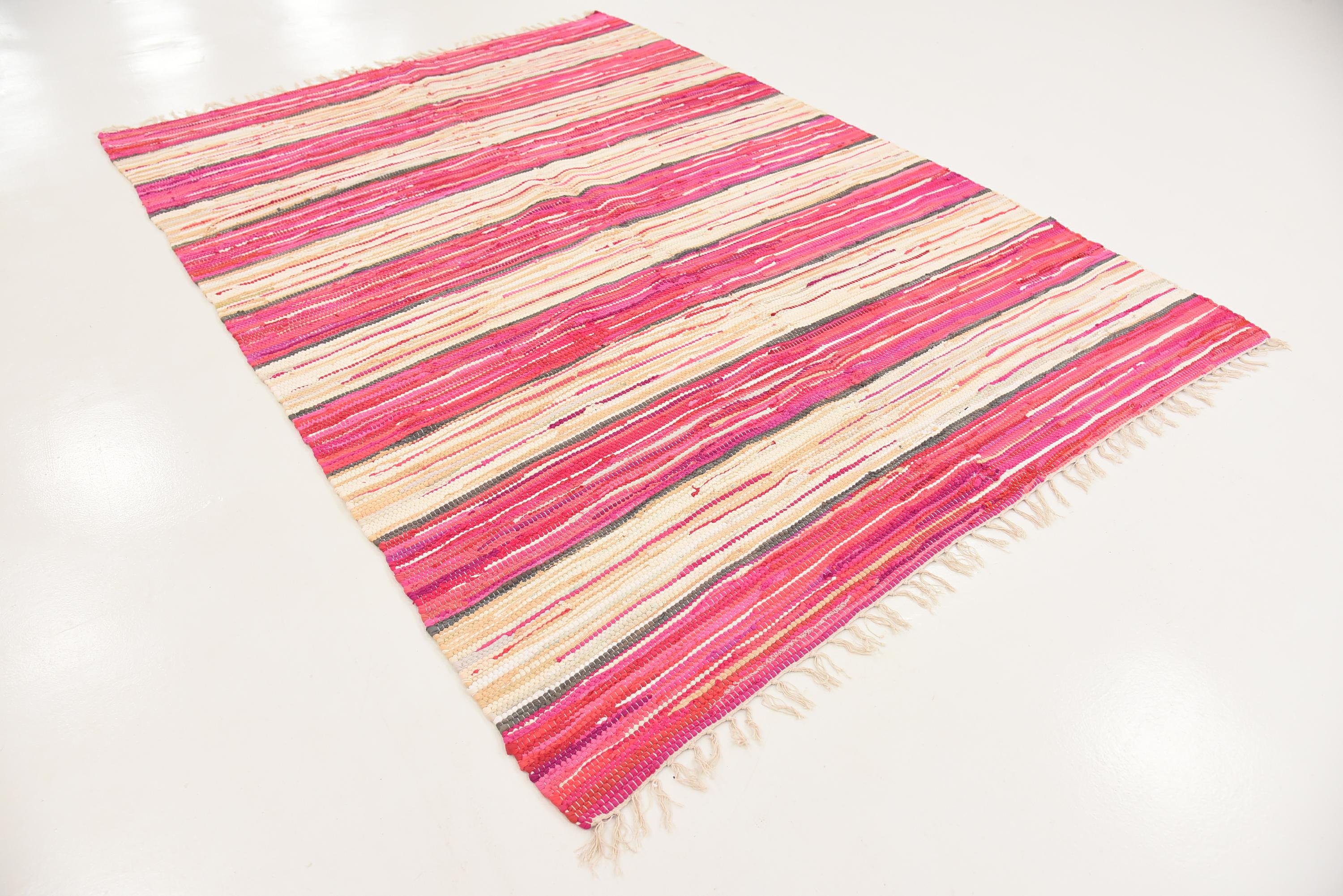 Pink 5' 7 x 7' 10 Kilim Dhurrie Rug eSaleRugs