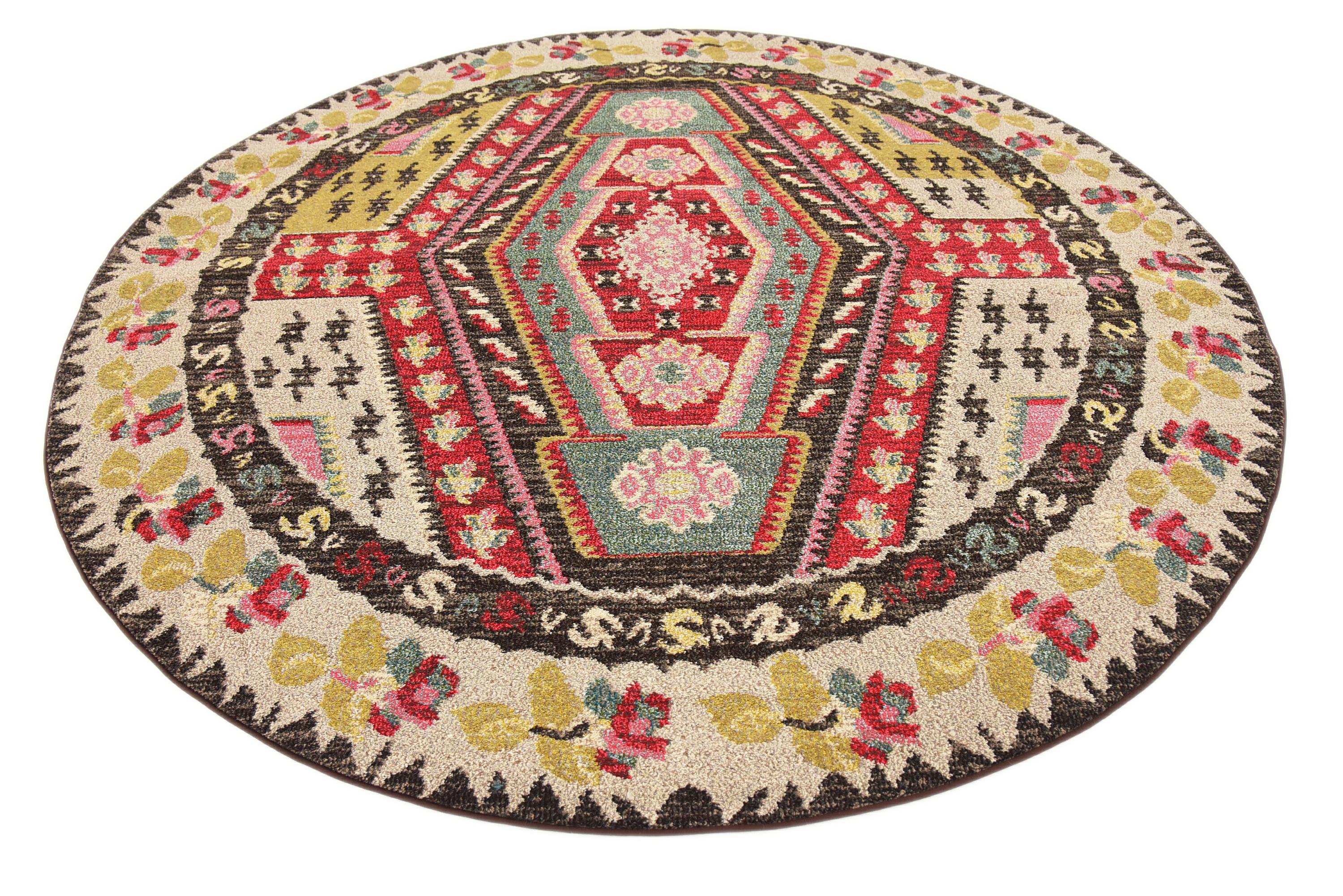 Multi 8' x 8' Santa Fe Round Rug eSaleRugs