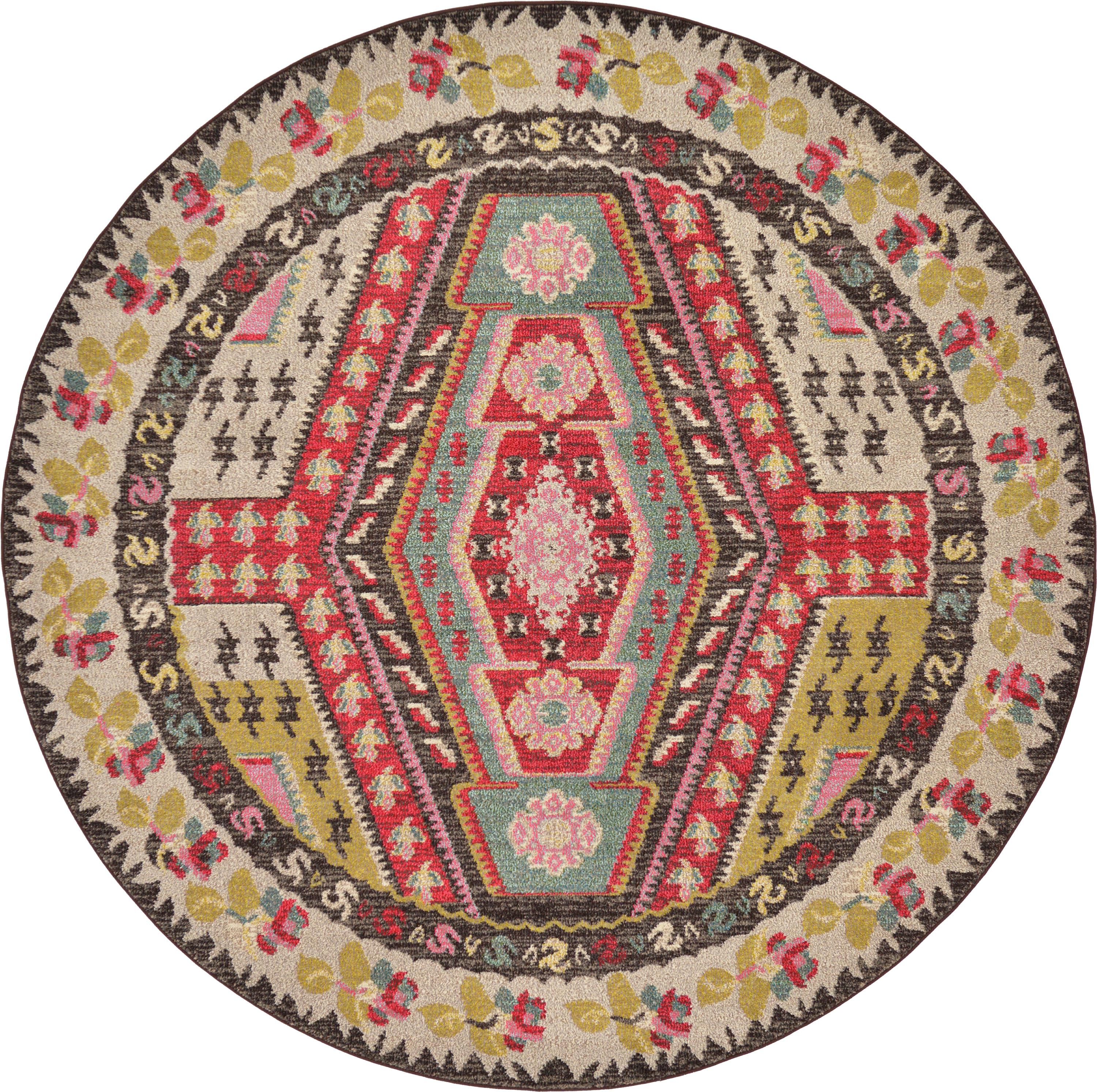 Multi 8' x 8' Santa Fe Round Rug eSaleRugs