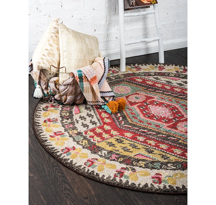 3' 3 x 3' 3 Santa Fe Round Rug