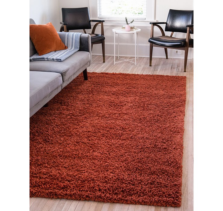  Terracotta Solid Shag Rug