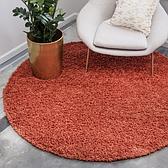 6' x 6' Solid Shag Round Rug thumbnail