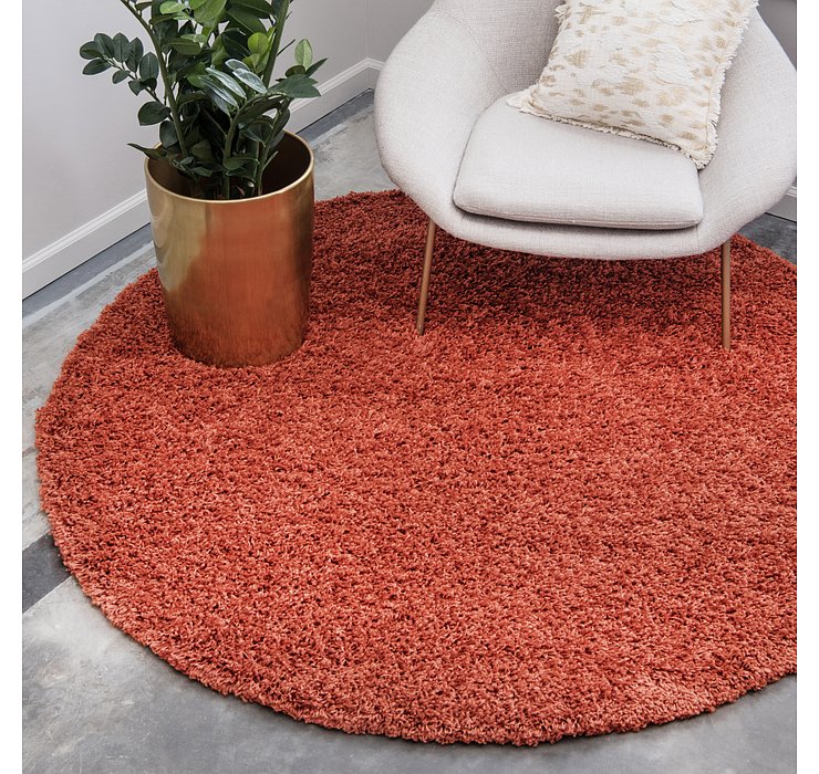 6' x 6' Solid Shag Round Rug