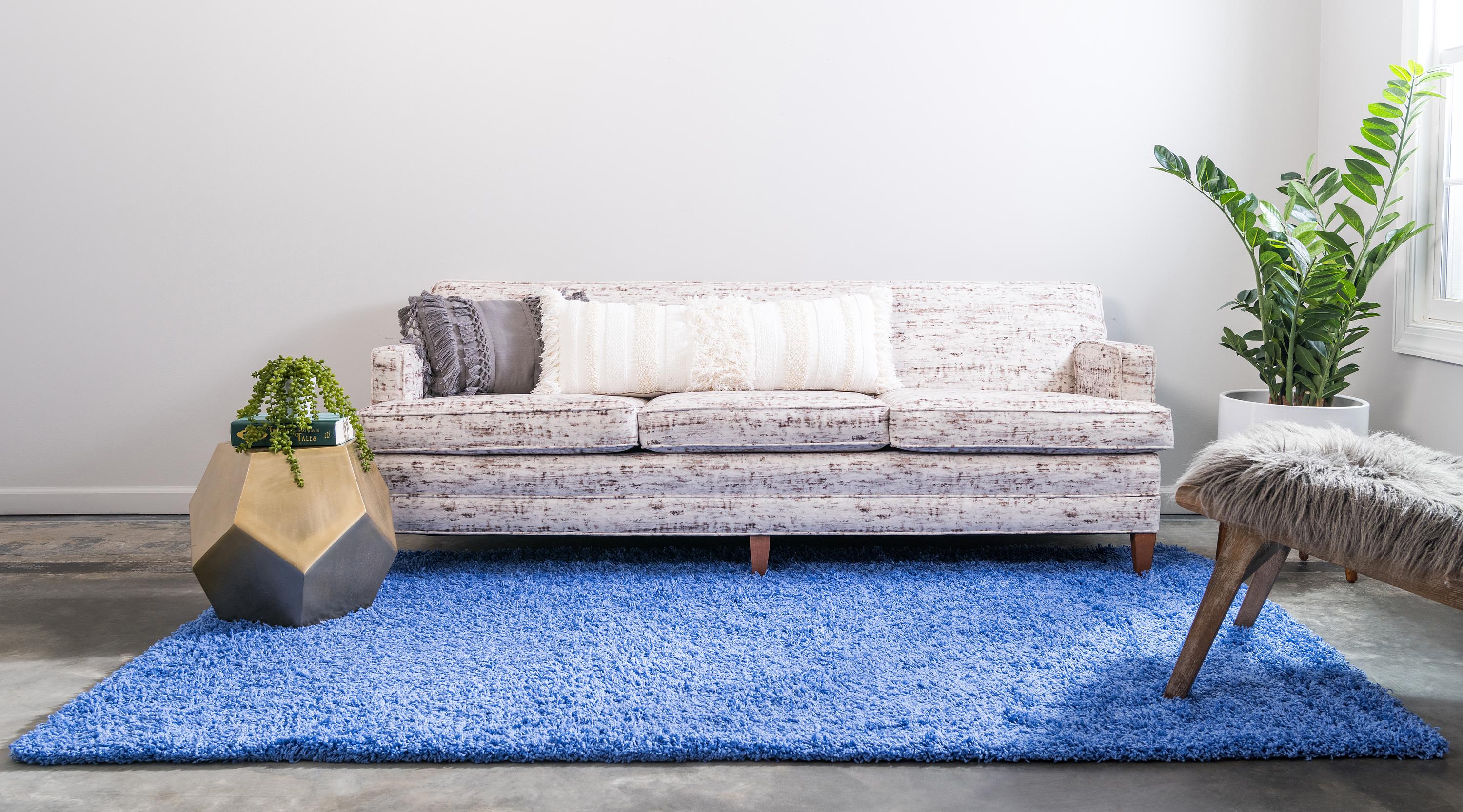 Periwinkle Blue 8' x 11' Solid Shag Rug eSaleRugs