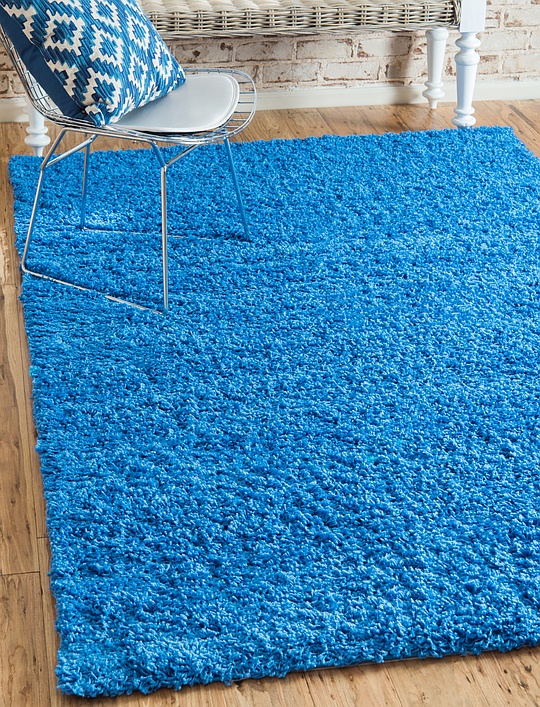 Periwinkle Blue 5' x 8' Solid Shag Rug Area Rugs eSaleRugs