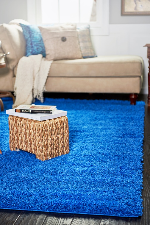 Periwinkle Blue 8' x 11' Solid Shag Rug Area Rugs eSaleRugs