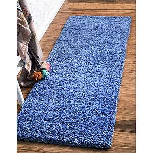Unique Loom 2' 6 x 13' Solid Shag Runner Rug