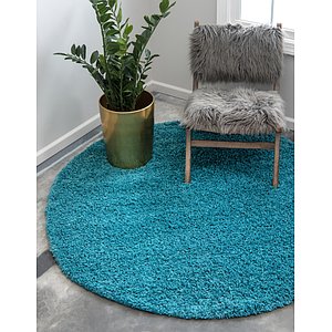 8' 2 x 8' 2 Solid Shag Round Rug