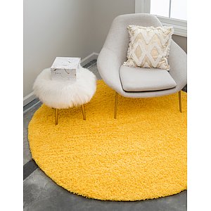 6' x 6' Solid Shag Round Rug