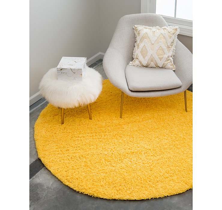 6' x 6' Solid Shag Round Rug