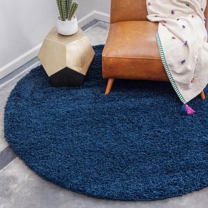 8' 2 x 8' 2 Solid Shag Round Rug