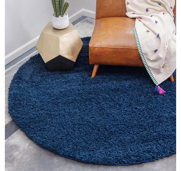 8' 2 x 8' 2 Solid Shag Round Rug