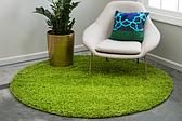 6' x 6' Solid Shag Round Rug thumbnail