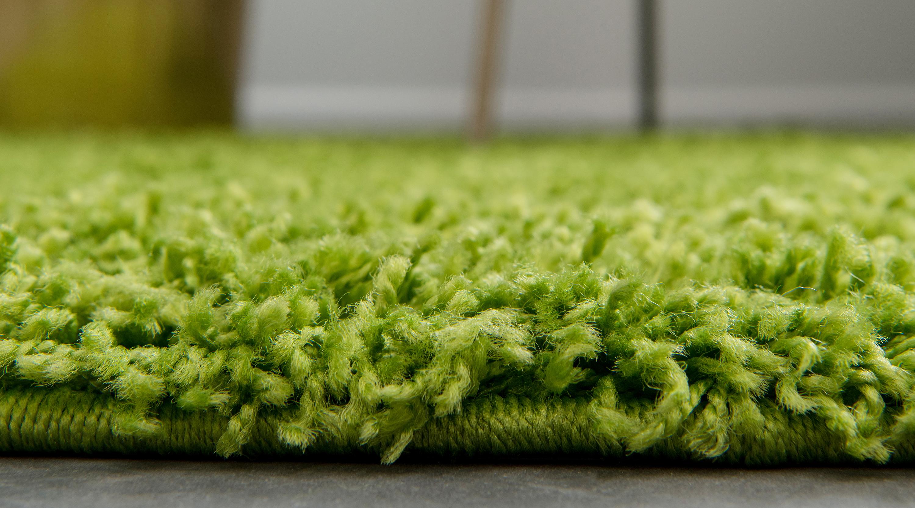 Grass Green 6' x 6' Solid Shag Round Rug eSaleRugs