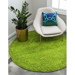 6' x 6' Solid Shag Round Rug