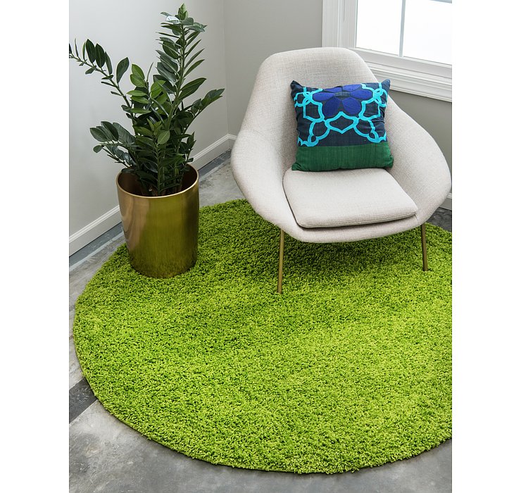 8' 2 x 8' 2 Solid Shag Round Rug
