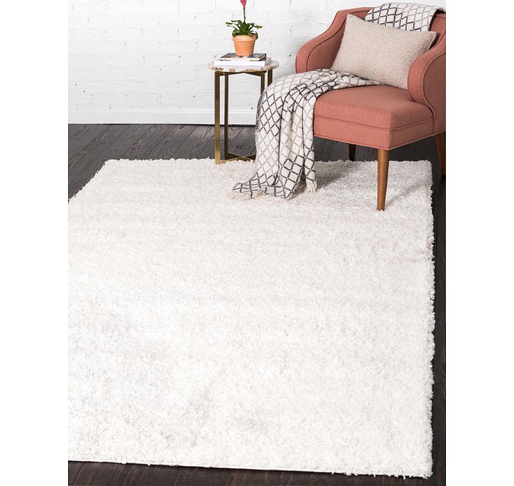  Snow White Solid Shag Rug