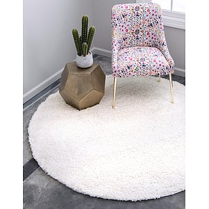 8' 2 x 8' 2 Solid Shag Round Rug