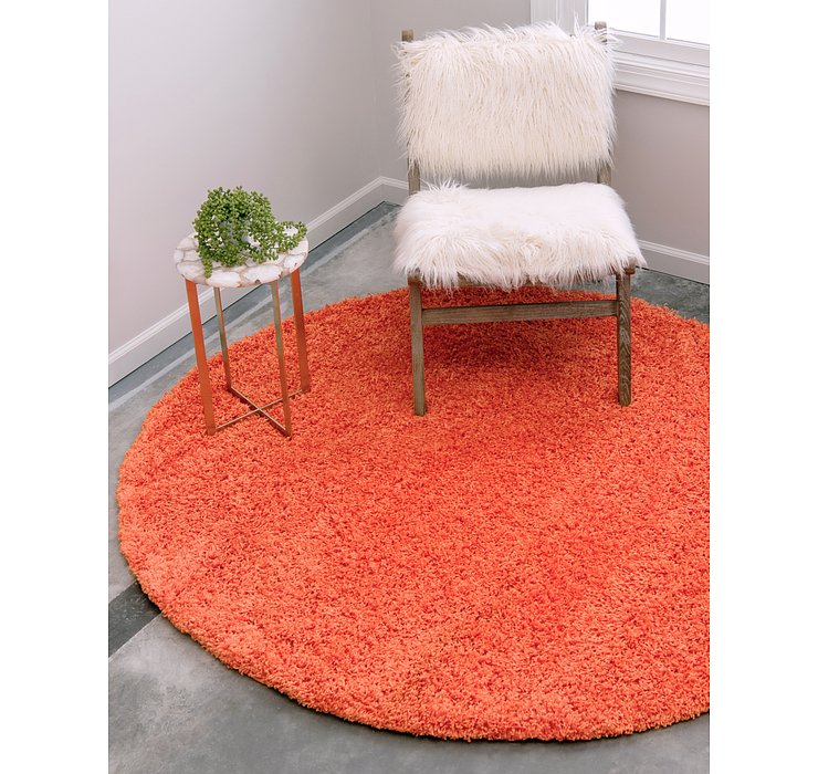 6' x 6' Solid Shag Round Rug